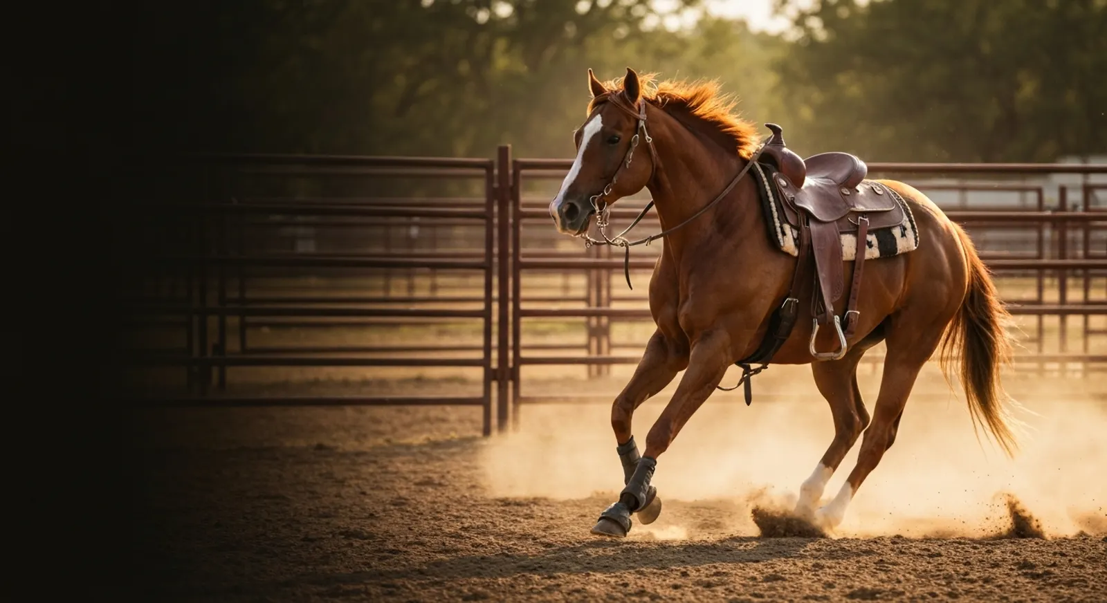 Texas performance horse in a western arena